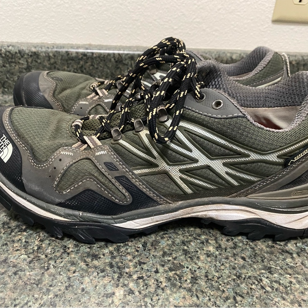 The North Face Men’s Olive Green and Gray Hiking Sneakers, Gore-Tex